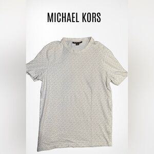 Michael Kors Men's Cream Patterned Tee